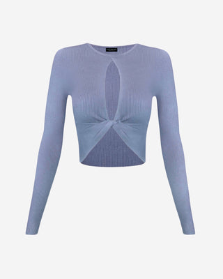 Pica Cutout Crop Top - Gloomy Blue