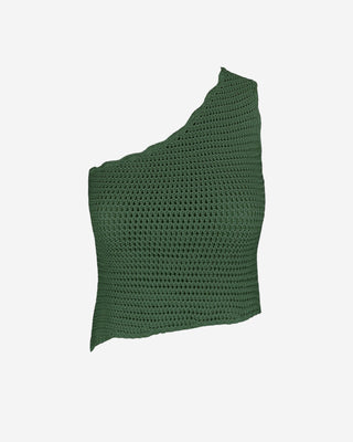 Agnata Crochet Crop Top - Forest Green