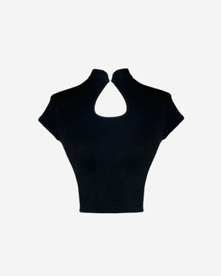 Katana Cutout Crop Top - Onyx