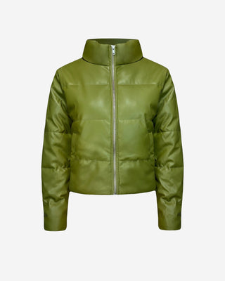 green leather jacket