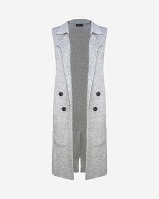 Kenneth Sleeveless Duster Cardigan - Warm Gray