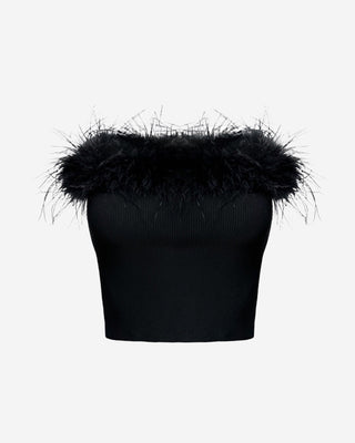 Luna Feathered Crop Top