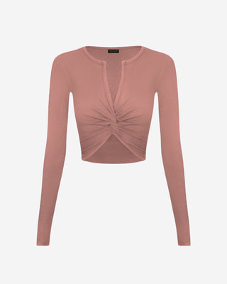 Torid Twist Front Crop Top - Dusty Pink