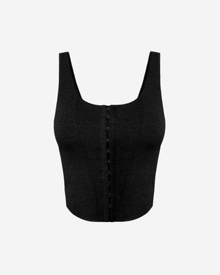 Black hook and eye corset top