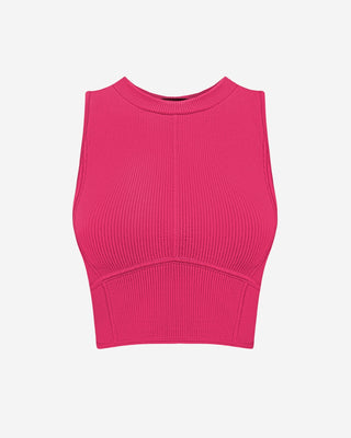 Mott Seamless Ribbed Crop Top - Mulberry