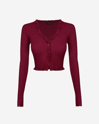 Wolfe Bodycon Knit Top - Wine