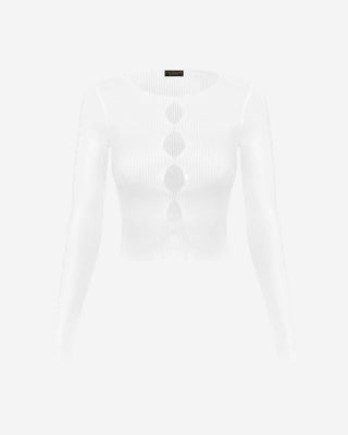 Milan Cutout Knit Top - Ivory